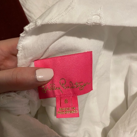 Lilly Pulitzer White Eyelet Romper w/ Bow back - Picture 5 of 5